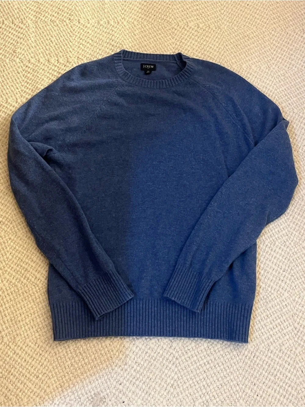 J. Crew Men’s Heathered Blue Crewneck Pullover Sweater